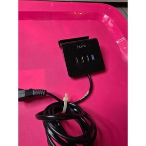 iHome Multi Hub 4 Port USB Charging Station Desktop Stand Black IH-BL-CT710